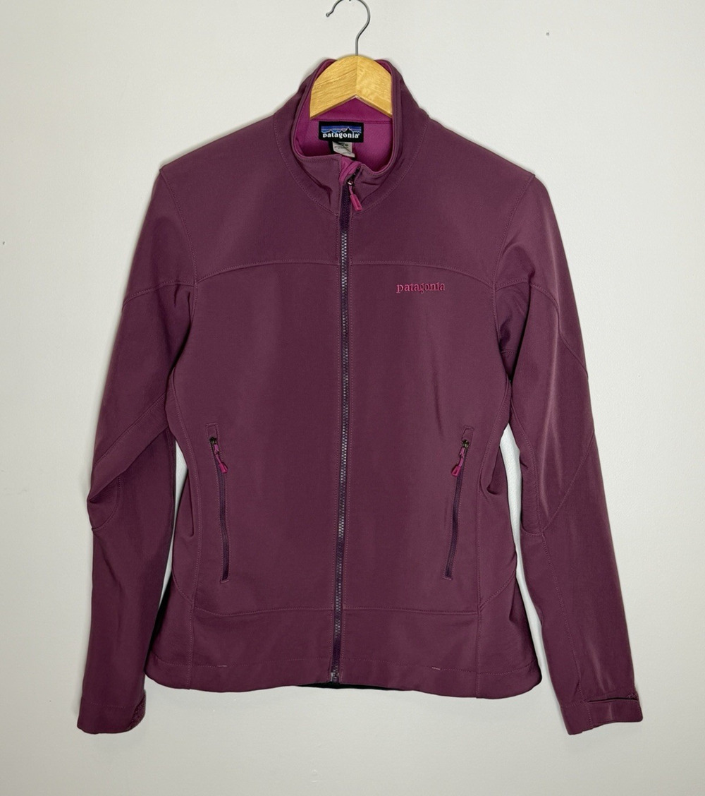 Patagonia Medium Adze Jacket Womens Mauve Purple Full Zip Softshell Stretch